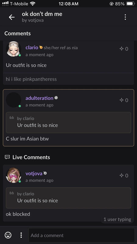 proof of vae harassing users.