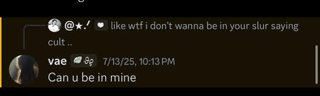 proof of vae harassing users.